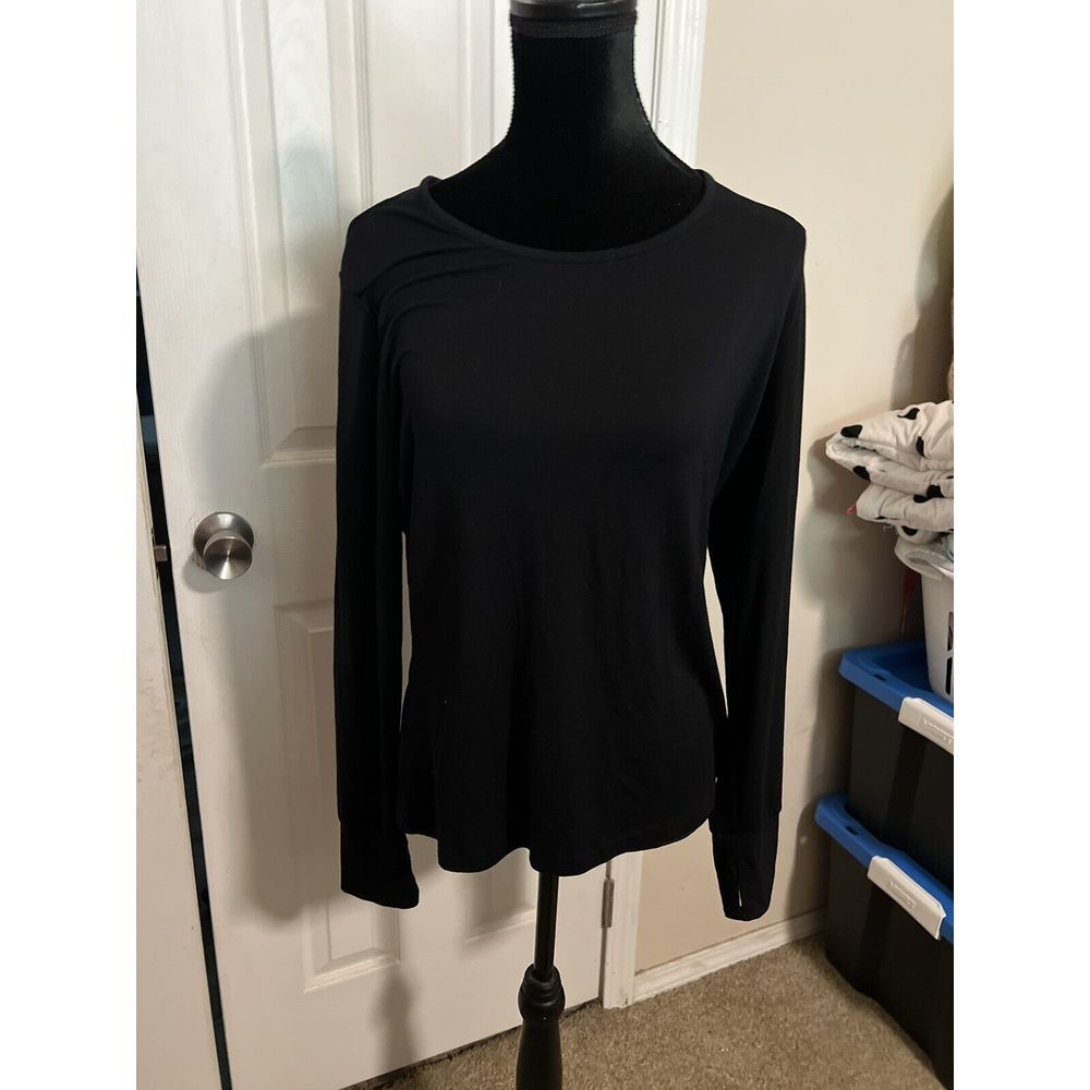 Free Country Black Long Sleeve Pullover Shirt (ta) D16